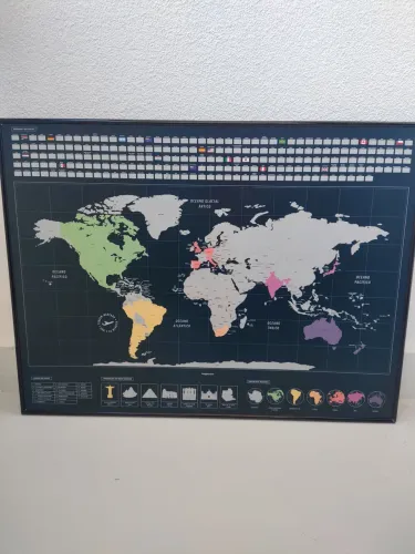 Mapa Mundi Raspadinha Mapa Raspar C/ Moldura.