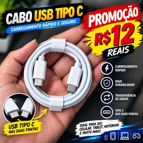 CABO TIPO C (2 PONTAS C)
