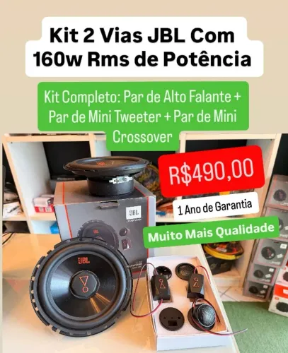 Kit 2 Vias Jbl 62vms80 6 Polegadas 160w Rms  Alto Falante  Mini tweeter Crossover Som 