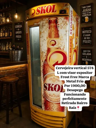Cervejeira vertical 574 litros Frost Free Metal frio Funcionando perfeitamente ?