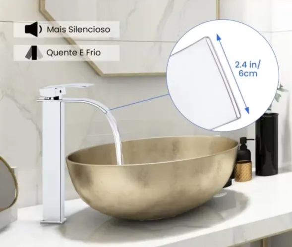 Torneira Cascata Bica Alta banheiro Aço inoxidável Nova