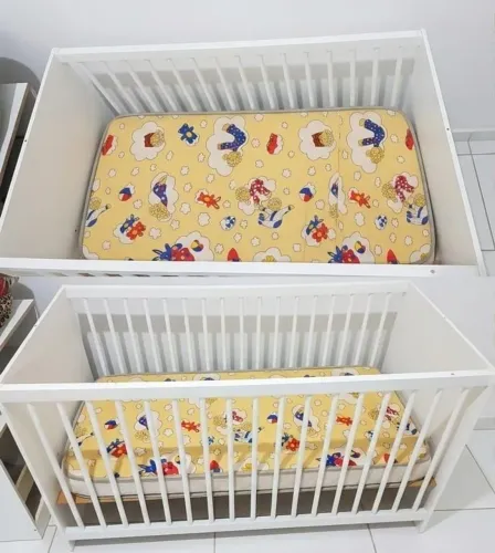Berço Infantil Branco de Madeira + Colchão - Excelente Estado! (Aceito proposta pix)
