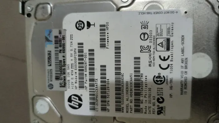HD sas HP 300gb 10k
