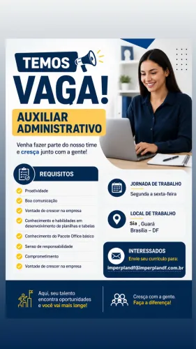 Vaga de emprego de auxiliar administrativo 