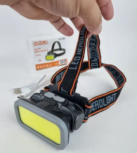 Lanterna de Cabeça LED Recarregável Potente Para Pesca Camping Forte USB - Pronta Entrega