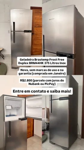GELADEIRA BRASTEMP INOX NOVA