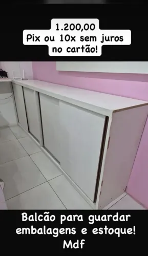 Balcão para guardar qualquer tipo de estoque. MDF