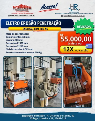 Eletro Erosão Penetração ENGEMAQ EDM 200 NC