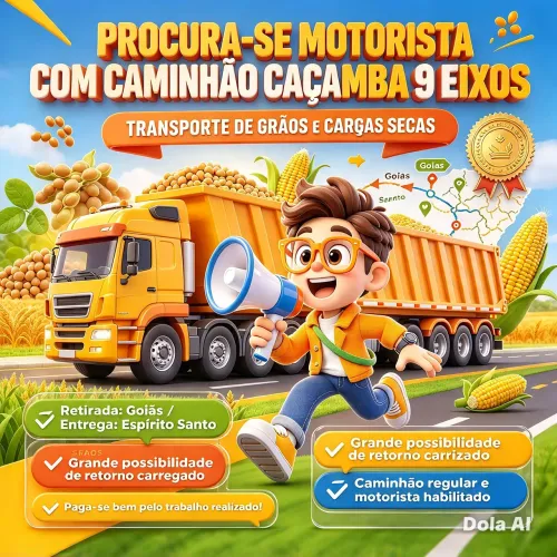 MOTORISTA CAÇAMBA 9 EIXOS