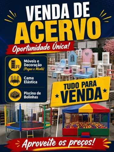 Vendo acervo de festa pegue e monte, cama elástica e piscina de bolinhas