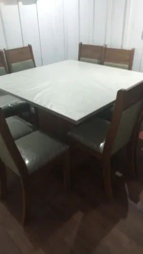 Mesa de vidro temperado 8 lugar