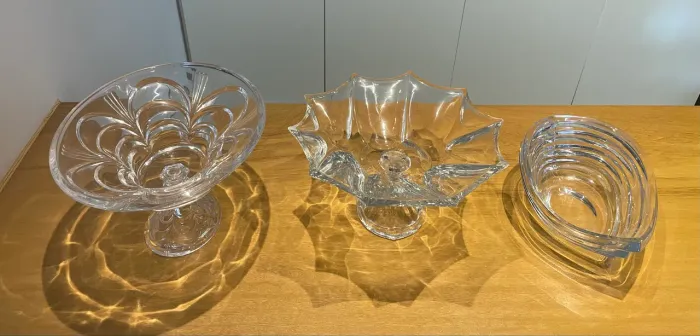 Jogo de servir em vidro. Ideal para buffets e festas