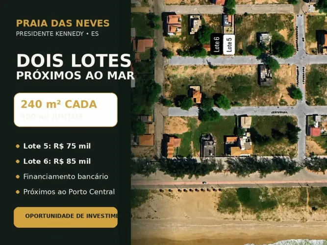 Lotes Escriturados na Praia das Neves Próximos ao Porto Central