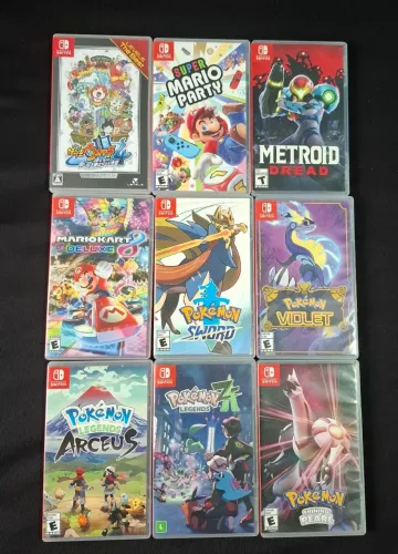Jogos Nintendo Switch valores na descrição