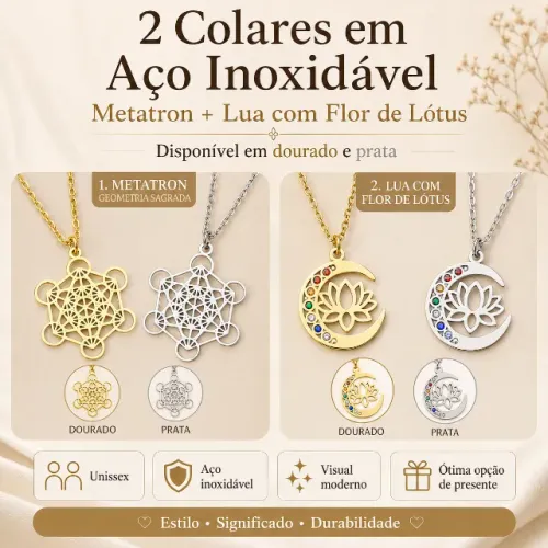 Colares Masculinos Femininos Unissex Nó Celta, Flor de Lotus, Geometria Sagrada Metatron