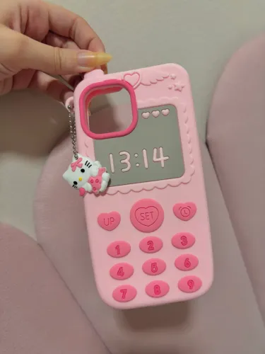 Capa Capinha de celular Iphone 15 Fofa Kawaii Rosa Hello Kitty