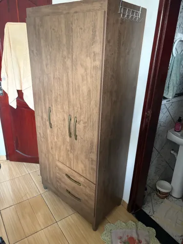 Guarda Roupa de Solteiro 3 Portas Castanho Wood Desmontado