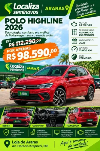 Volkswagen Polo Highline TSI 1.0 Flex 12V Aut. 2026