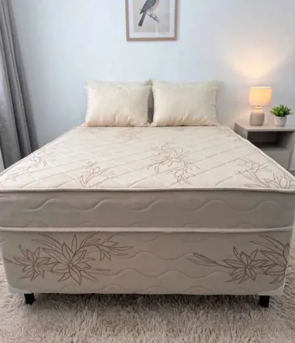Super promoção cama box casal nova direto de fábrica com dois travesseiros de brinde