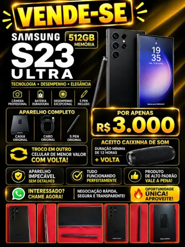 S23 Ultra 512GB em perfeito estado