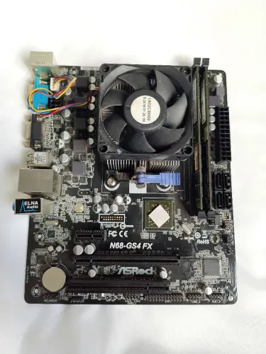 Placa mãe Asrock N68-GS4 FX com processador e memória ram