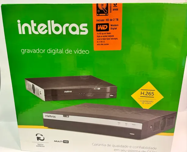 Kit Alarme Completo - DVR MHX3108 c/ HD 2 TB, 5 câmeras, sensores e central