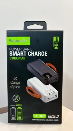 Power Bank carregador portátil 33000 mAh - Novo