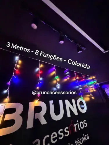 Cascata de led colorida Natal 8 Funções