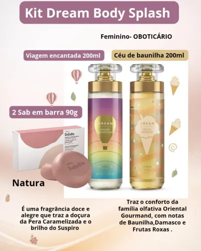 Kit Dream Body Splash feminino- OBOTICÁRIO