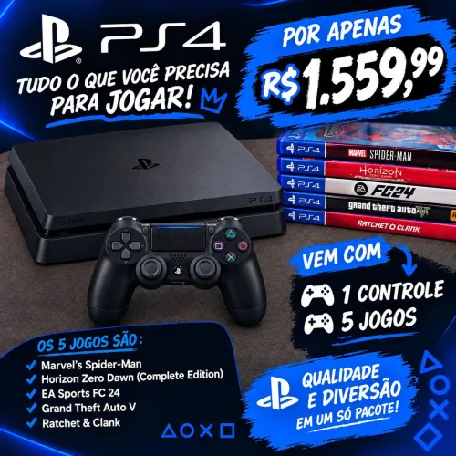 Ps4 1controle 5jogos podemos negociar sobre o valor