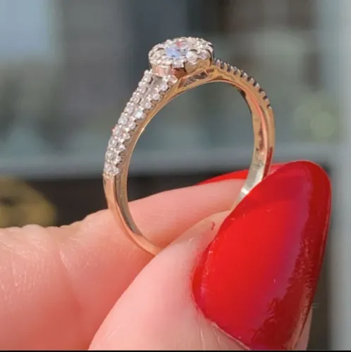 Anel de ouro branco feminino 18k