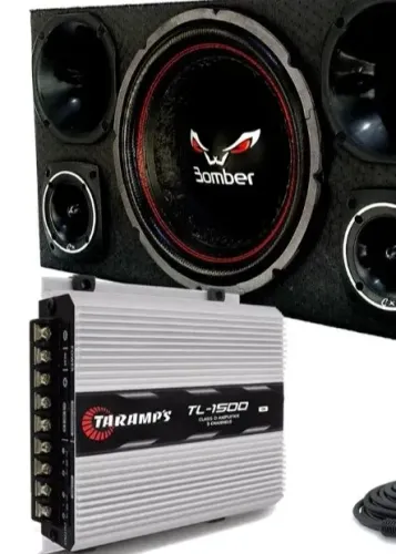 Kit Completo Som Automotivo Detoner Bomber Bicho Papão 12" + Taramps TL 1500