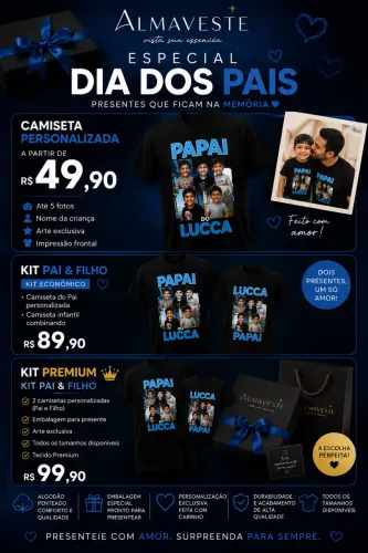 ? Camiseta Personalizada Dia dos Pais | Pai e Filho | A partir de R$ 49,90