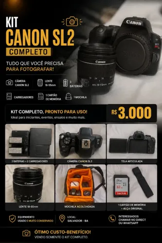 Kit completo de fotografia