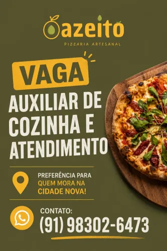 Vaga para auxiliar de cozinha e atendimento