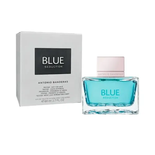 antonio banderas blue seduction feminino 80ml tester wpp:43. *