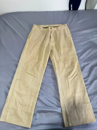 Calça bege E&L Casual Luxury Clothing - tamanho 40 - modelagem reta