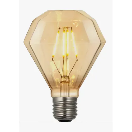 lâmpada diamante Vintage filamento led 4w branco quente 