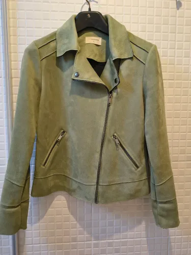 Jaqueta de suede verde