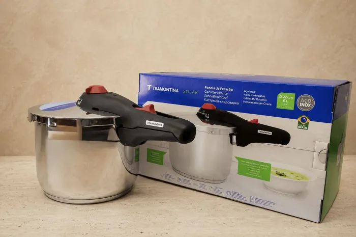 NOVO - PANELA DE PRESSÃO INOX TRAMONTINA 6L SOLAR