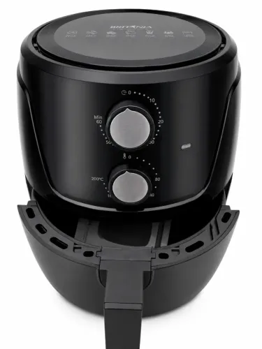 Fritadeira Air Fryer Britânia 4,2L 1500W Produto Novo, timer não retorna automático.