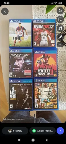 Red Dead Redemption 2, GTA 5, The Last of US, FIFA, NBA 2k e Metal Gear