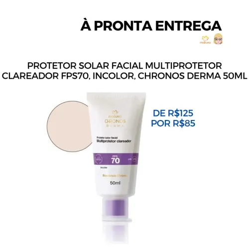 Protetor facial multiprotetor clareador incolor Natura Chronos Derma