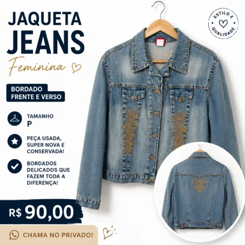 Jaqueta jeans feminina 