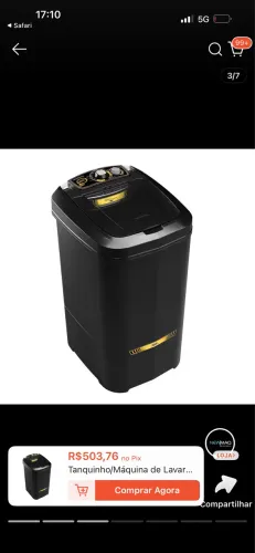 Máquina tanquinho 20,5 grande