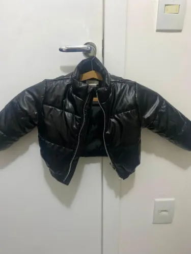 Jaqueta Puffer Infantil Milon Preta - Tam 2 (Usada Poucas Vezes)