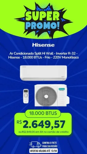 Ar condicionado Split inverter 18.000 BTUs HISENSE