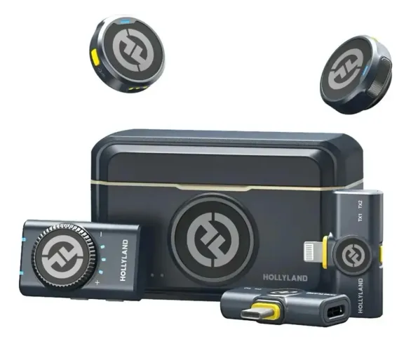 Microfone de Lapela Sem Fio Hollyland Lark M2 Combo (USB-C, Lightning e Câmera)