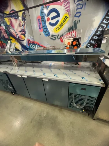 Balcão de Serviço Refrigerado Condimentador 2,00 Metros Inox BSRC2000 220V - Refrimate