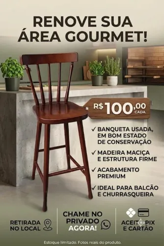 Banqueta alta area gourmet 